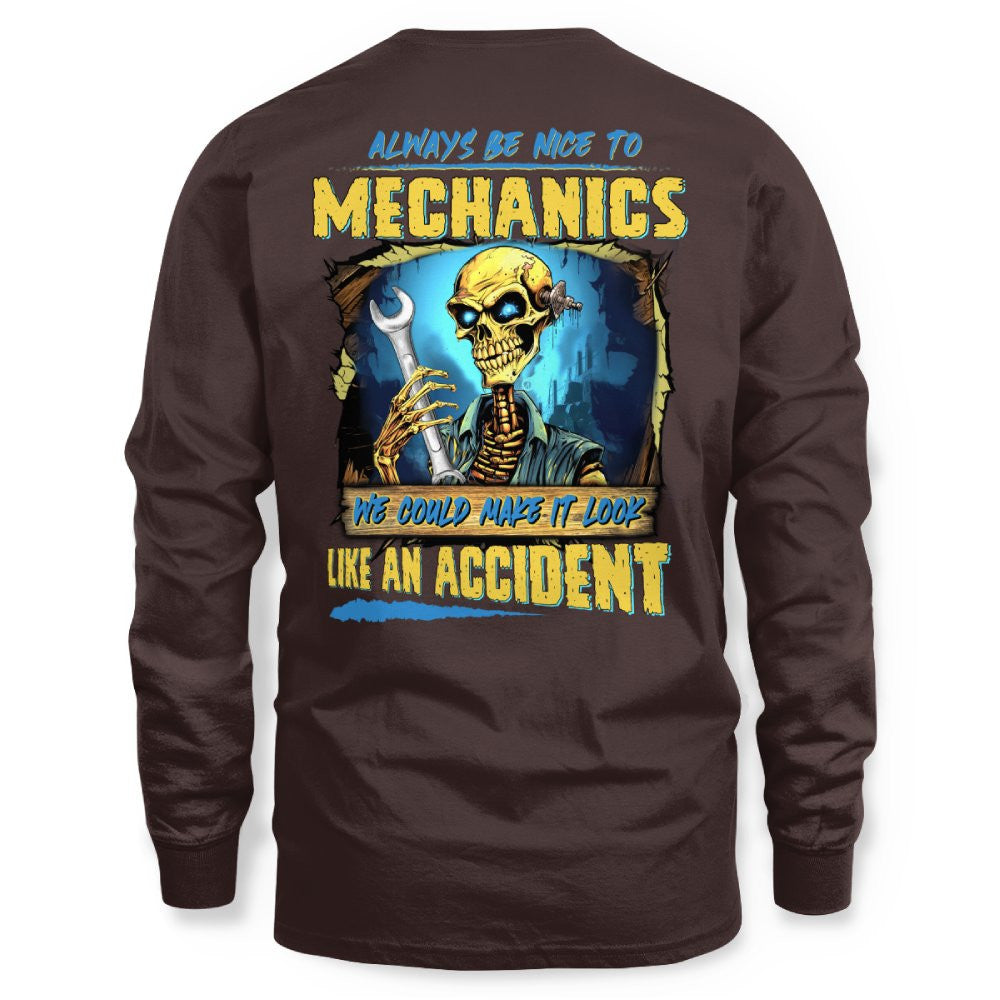 Always Be Nice Mechanics Apparel - Accident Joke T-Shirt Hoodie & More - grunx260804-0101