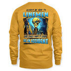 Always Be Nice Linemen Apparel - Funny Skull T-Shirt, Hoodie & More - grunx260804-0100