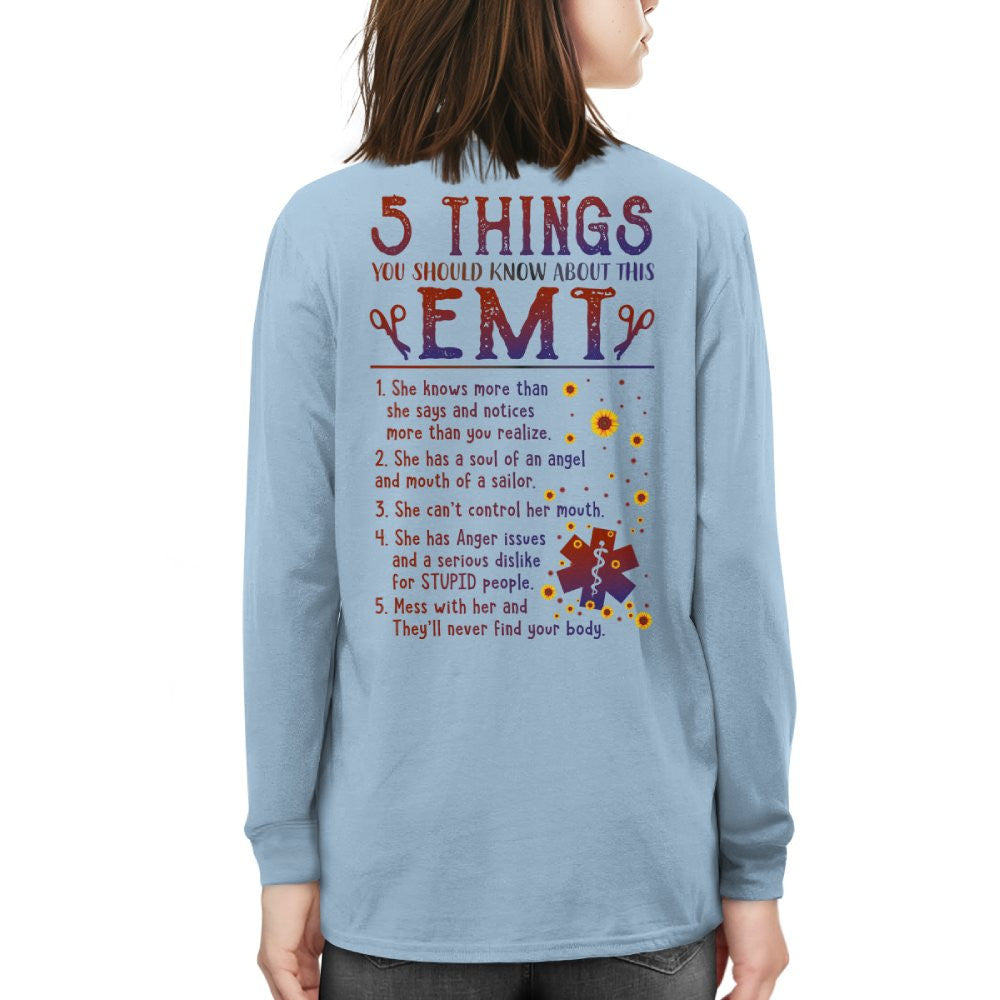 5 Things EMT Warning Apparel - Funny List T-Shirt, Hoodie & More - grunx260804-0019