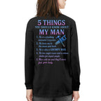 5 Things About My Man - Funny Carpenter T-Shirt, Hoodie & More - grunx260804-0003