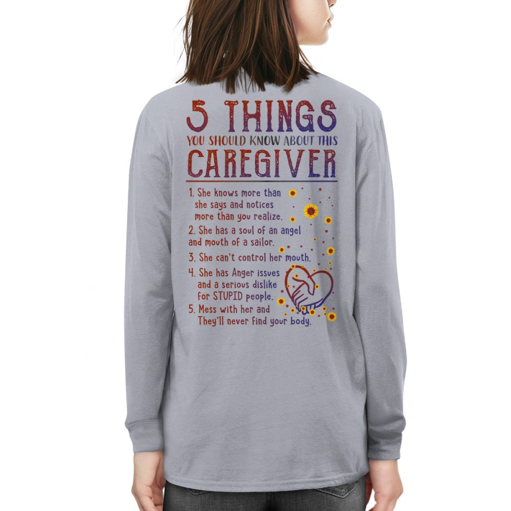 5 Things Caregiver Warning Apparel - Funny Quote T-Shirt, Hoodie & More - grunx260804-0018