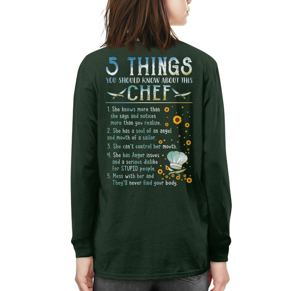 Chef 5 Things You Should Know Apparel - Funny Chef Quote T-Shirt, Hoodie & More - grunx260804-0055