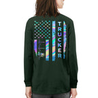 American Flag Holographic - Trucker Pride T-Shirt Hoodie & More - grunx260804-0151