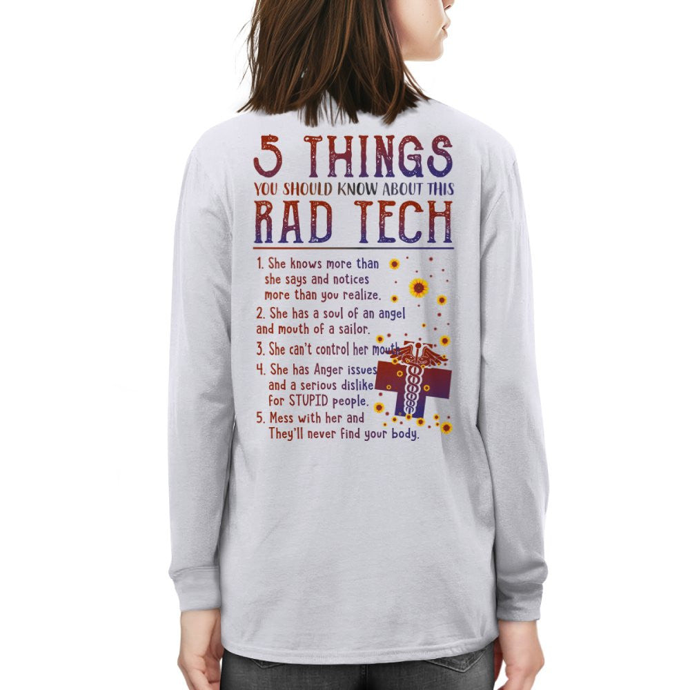 Rad Tech Warning - 5 Things You Should Know Funny T-Shirt, Hoodie & More - grunx260804-0059