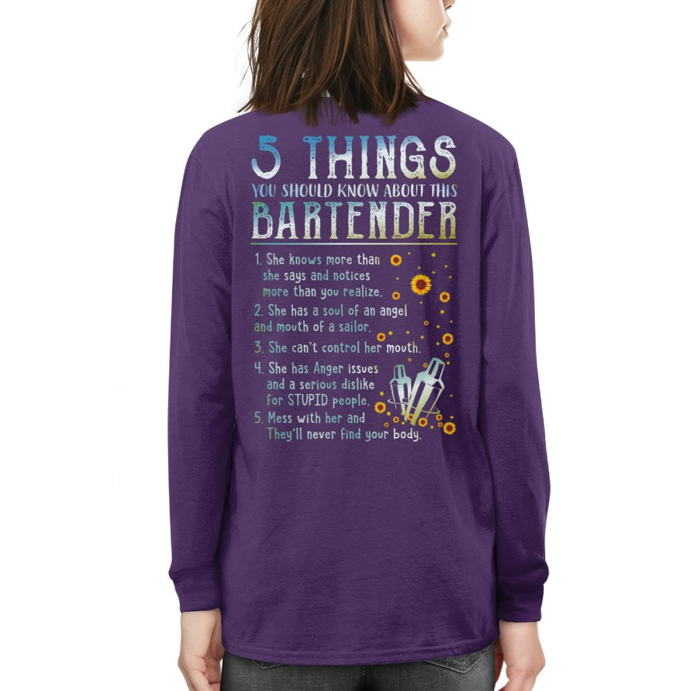5 Things Bartender Apparel - Funny Bar Staff T-Shirt, Hoodie & More - grunx260804-0017