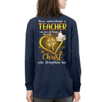 Christ Strengthens Her - Faith Teacher Gold Heart T-Shirt, Hoodie & More - grunx260804-0096