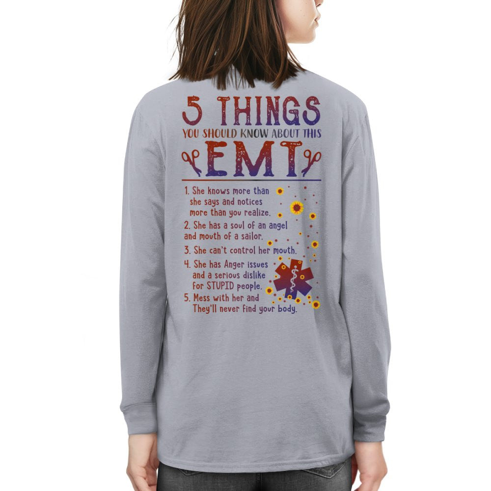 5 Things EMT Warning Apparel - Funny List T-Shirt, Hoodie & More - grunx260804-0019