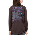 5 Things About My Man - Heavy Equipment Operator Funny T-Shirt, Hoodie & More - grunx260804-0005