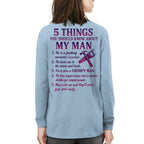 5 Things About My Carpenter Man Apparel - Funny Relationship T-Shirt, Hoodie & More - grunx260804-0001