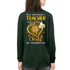 Christ Strengthens Her - Faith Teacher Gold Heart T-Shirt, Hoodie & More - grunx260804-0096