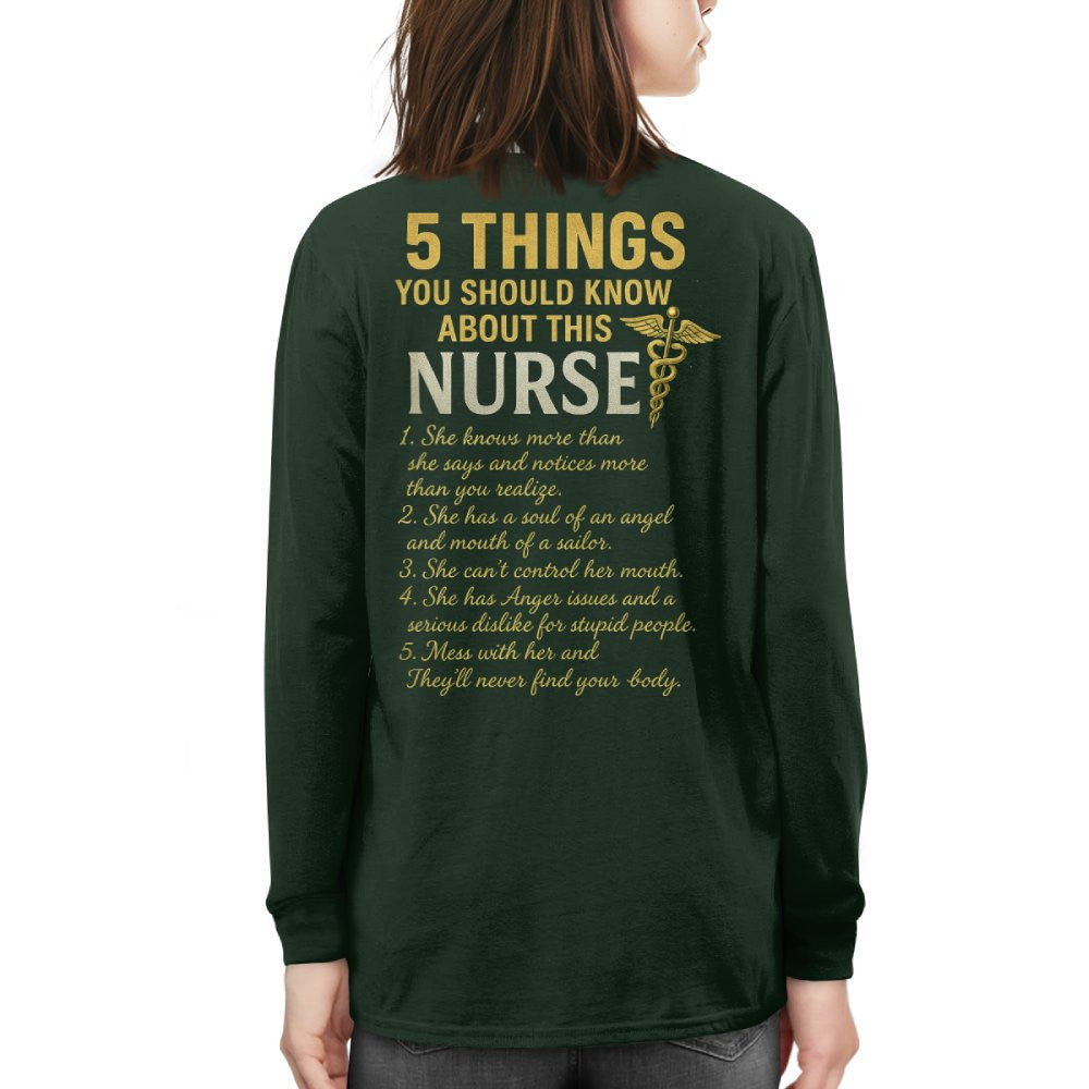 5 Things You Should Know About This Nurse - Funny Quote T-Shirt, Hoodie & More - grunx260804-0040