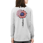 American Flag Flower Postal Worker Apparel - Patriotic T-Shirt, Hoodie & More - grunx260804-0149