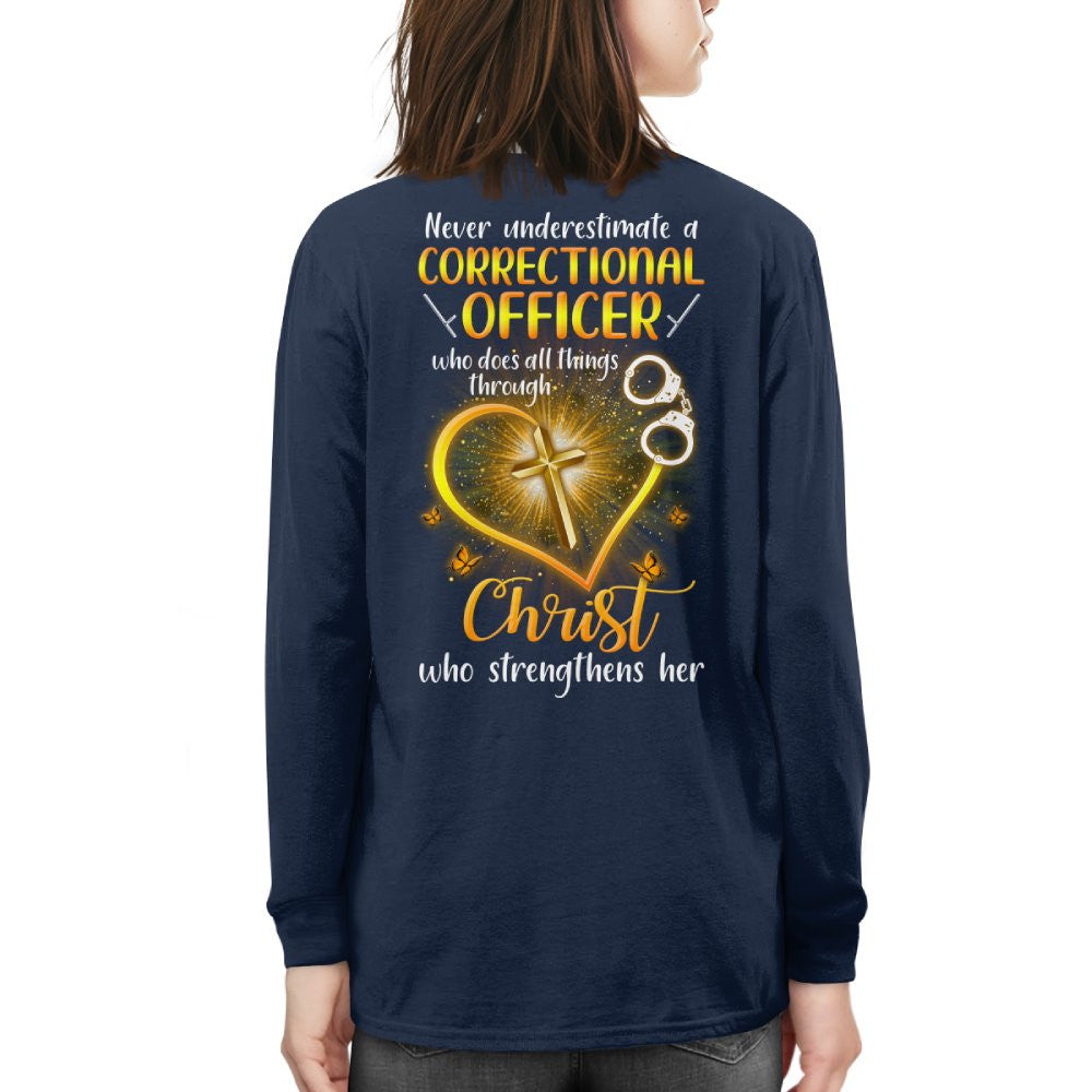 Faith & Strength - Correctional Officer Christ Quote T-Shirt, Hoodie & More - grunx260804-0094