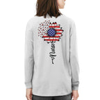 American Flag Flower Nurse Apparel - Patriotic Heart T-Shirt, Hoodie & More - grunx260804-0148