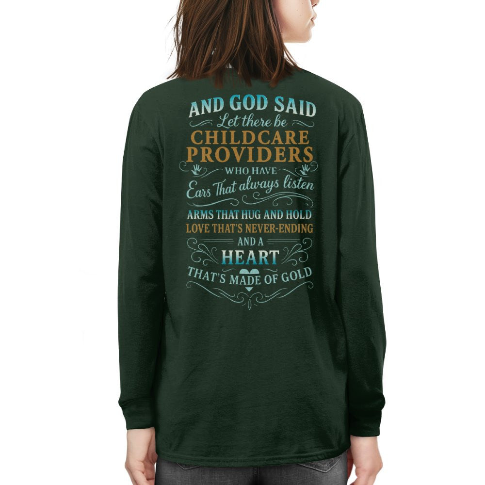 And God Said Childcare Providers Heart Made of Gold T-Shirt, Hoodie & More - grunx260804-0162