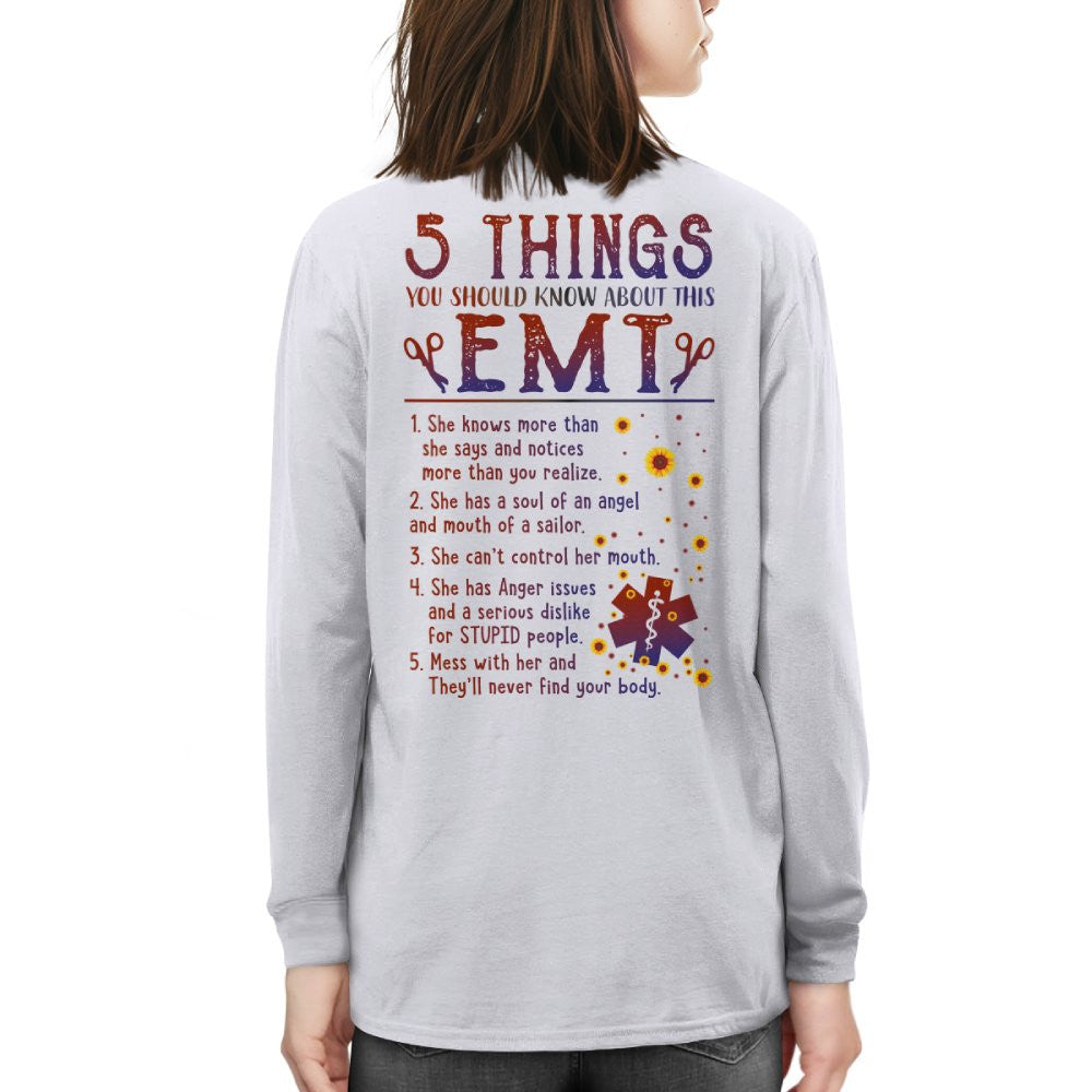 5 Things EMT Warning Apparel - Funny List T-Shirt, Hoodie & More - grunx260804-0019