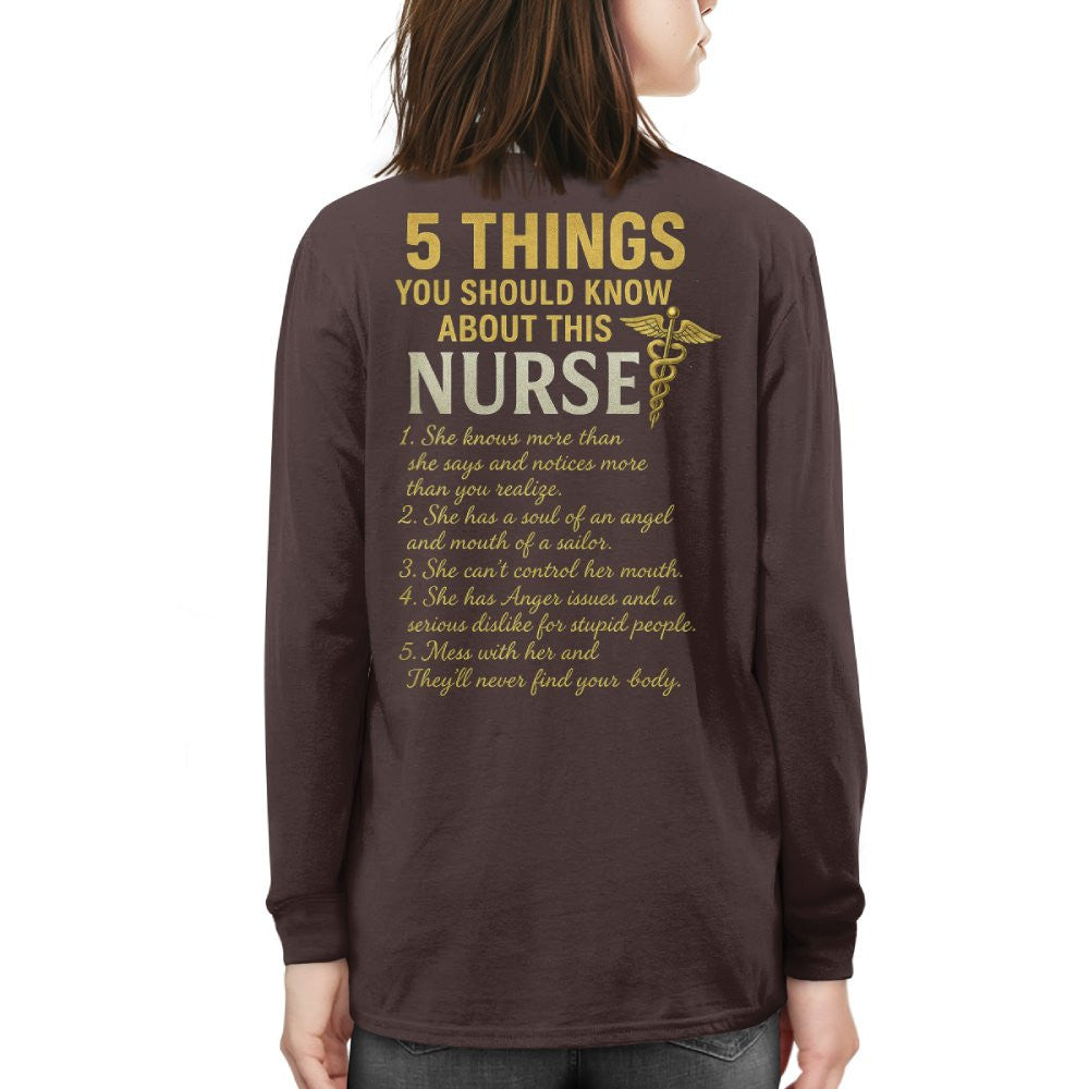 5 Things You Should Know About This Nurse - Funny Quote T-Shirt, Hoodie & More - grunx260804-0040