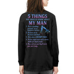 5 Things About My Man - Heavy Equipment Operator Funny T-Shirt, Hoodie & More - grunx260804-0005