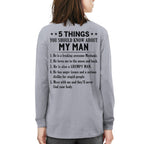 5 Things About My Mechanic Man Apparel - Funny Love Quote T-Shirt, Hoodie & More - grunx260804-0011