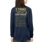 5 Things You Should Know About This Bartender - Funny Quote T-Shirt, Hoodie & More - grunx260804-0038