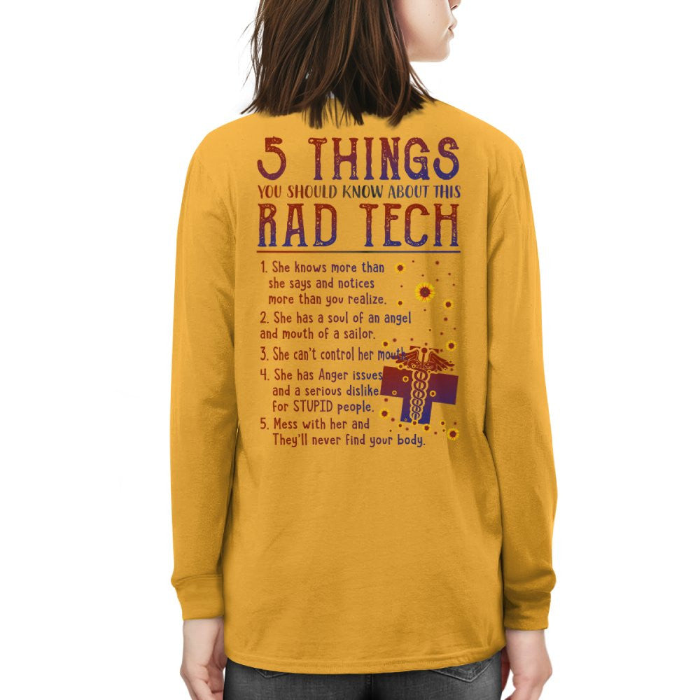 Rad Tech Warning - 5 Things You Should Know Funny T-Shirt, Hoodie & More - grunx260804-0059