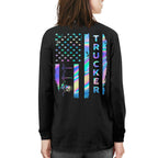 American Flag Holographic - Trucker Pride T-Shirt Hoodie & More - grunx260804-0151