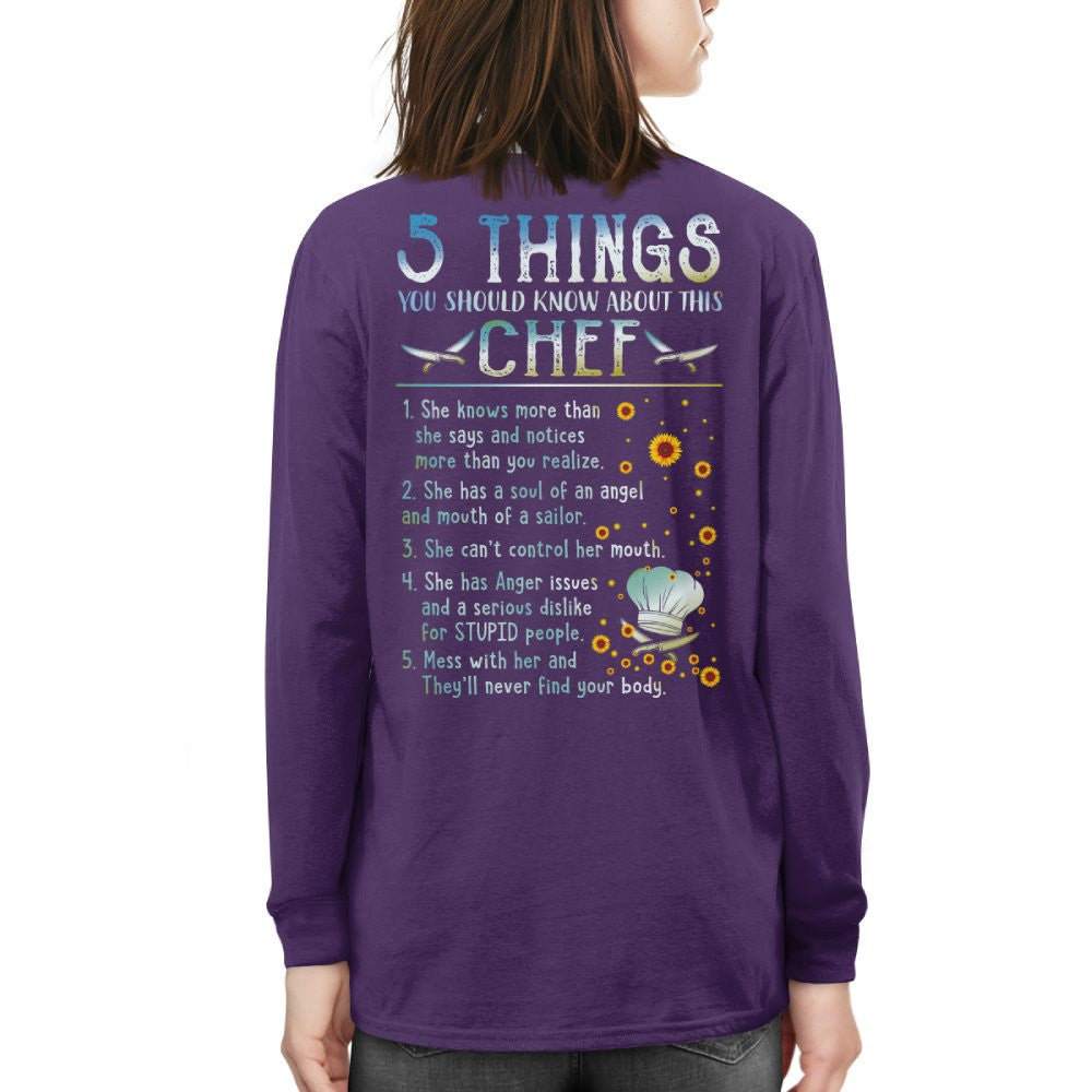 Chef 5 Things You Should Know Apparel - Funny Chef Quote T-Shirt, Hoodie & More - grunx260804-0055