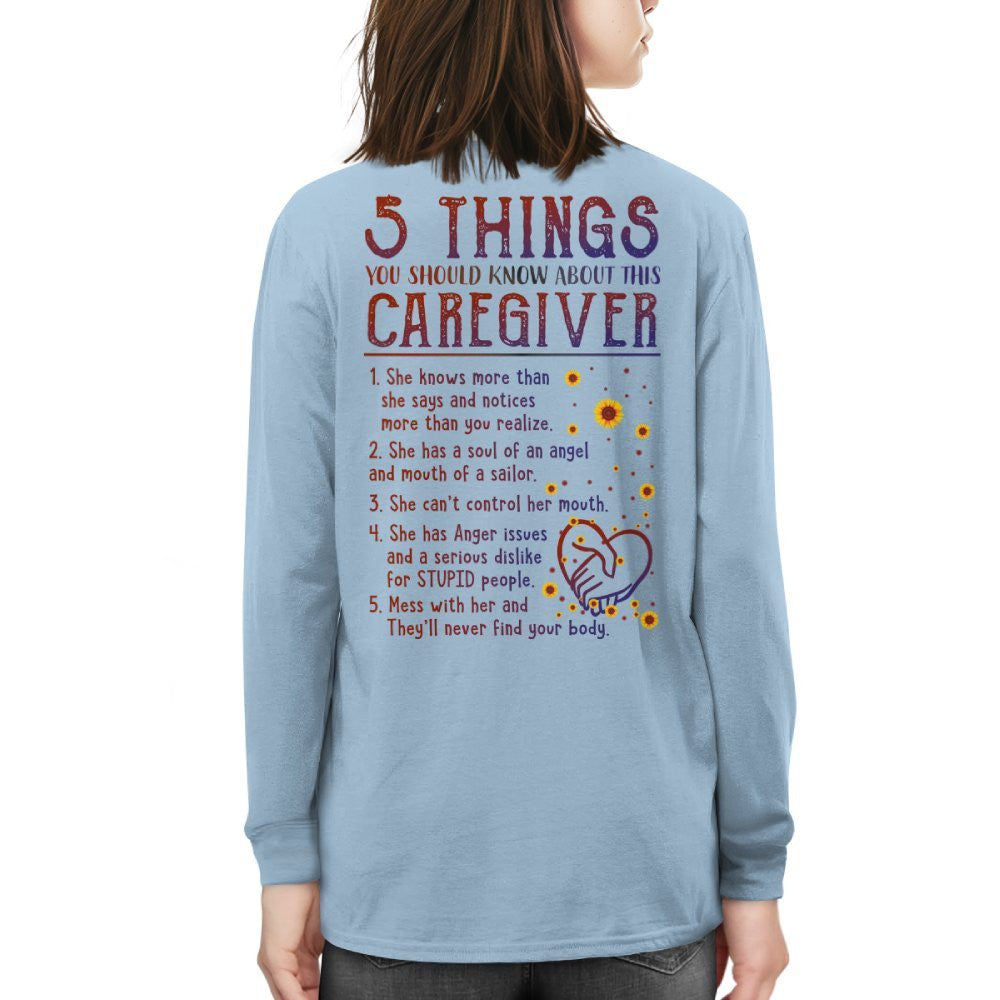 5 Things Caregiver Warning Apparel - Funny Quote T-Shirt, Hoodie & More - grunx260804-0018