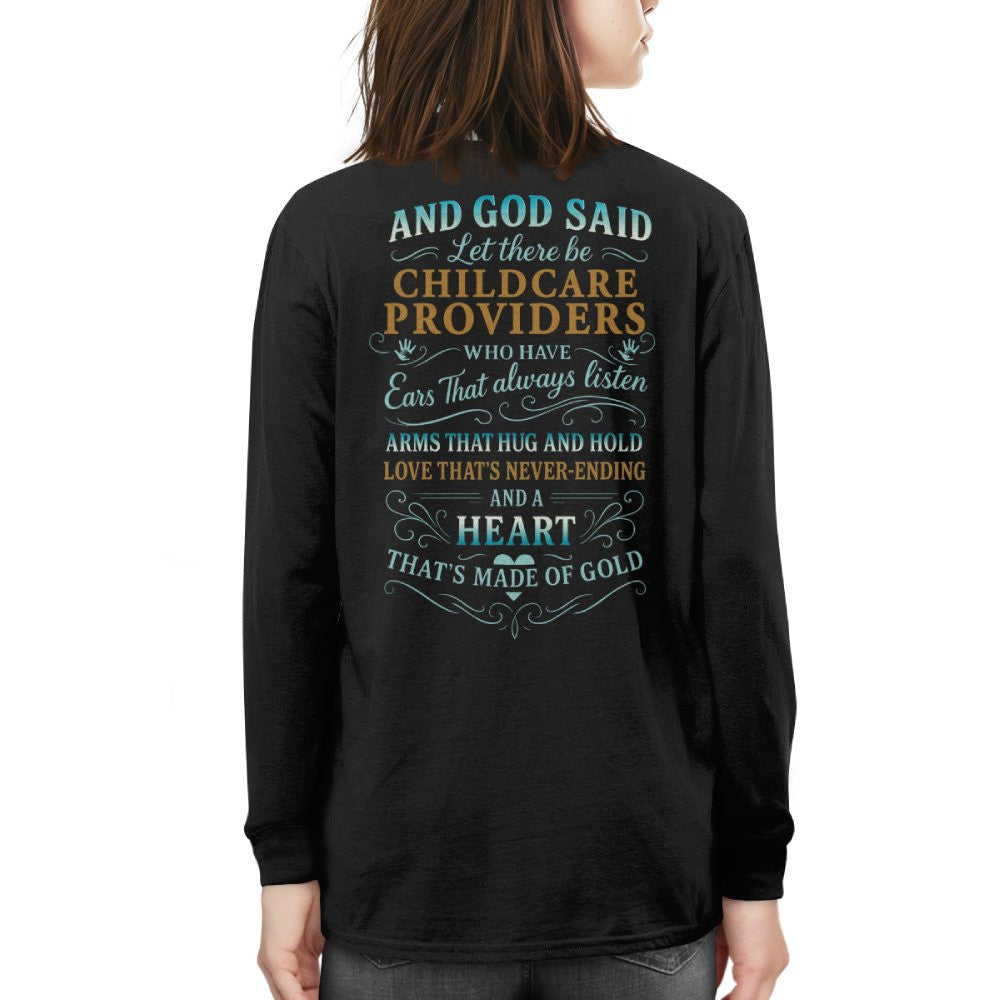 And God Said Childcare Providers Heart Made of Gold T-Shirt, Hoodie & More - grunx260804-0162