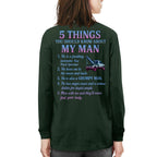 5 Things About My Man - Tow Truck Operator Funny T-Shirt, Hoodie & More - grunx260804-0009