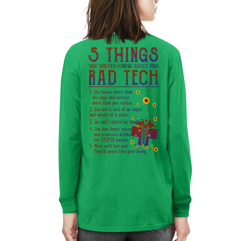 Rad Tech Warning - 5 Things You Should Know Funny T-Shirt, Hoodie & More - grunx260804-0059
