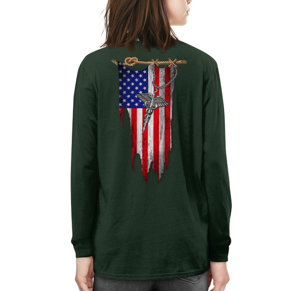 American Flag Caduceus Nurse Apparel - Patriotic T-Shirt Hoodie & More - grunx260804-0142