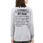 5 Things About My Mechanic Man Apparel - Funny Love Quote T-Shirt, Hoodie & More - grunx260804-0011