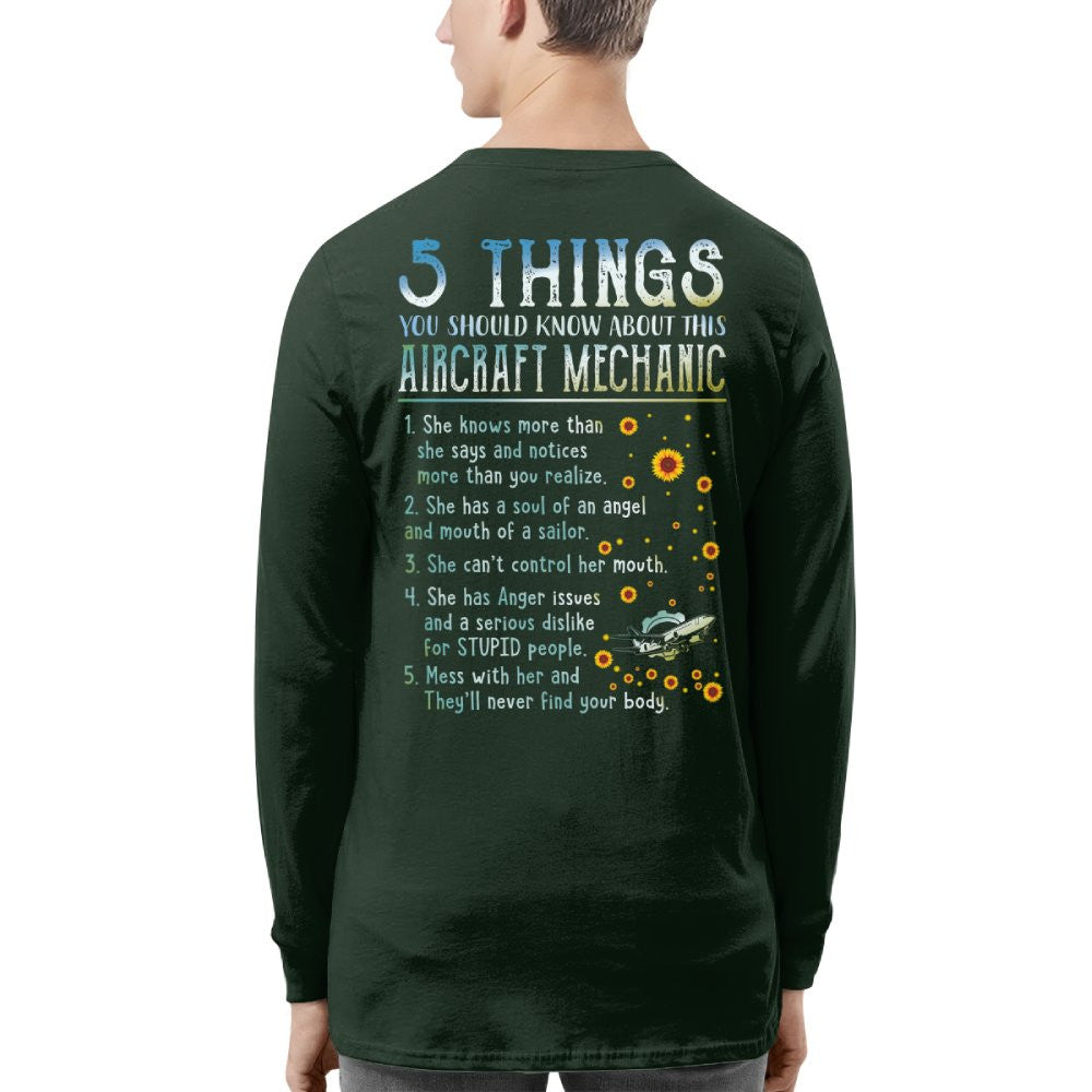 5 Things About Her - Aircraft Mechanic Female Quote T-Shirt, Hoodie & More - grunx260804-0054