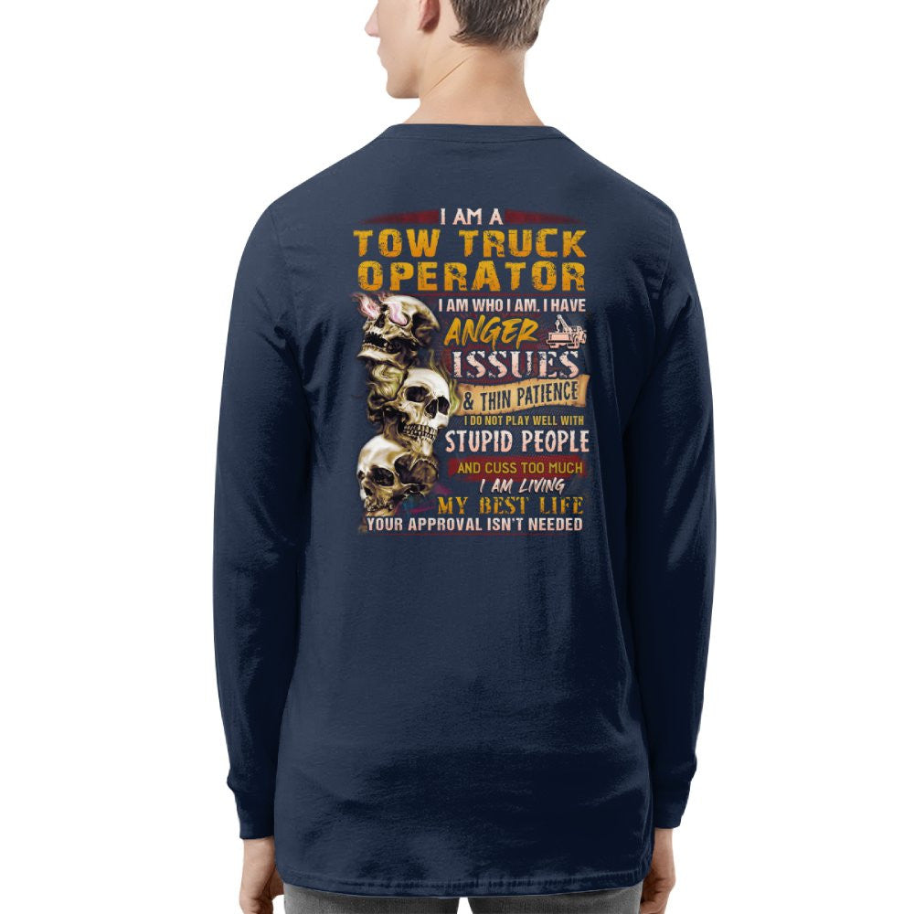 Anger Issues Tow Truck Operator Apparel - Skull Attitude T-Shirt, Hoodie & More - grunx260804-0172