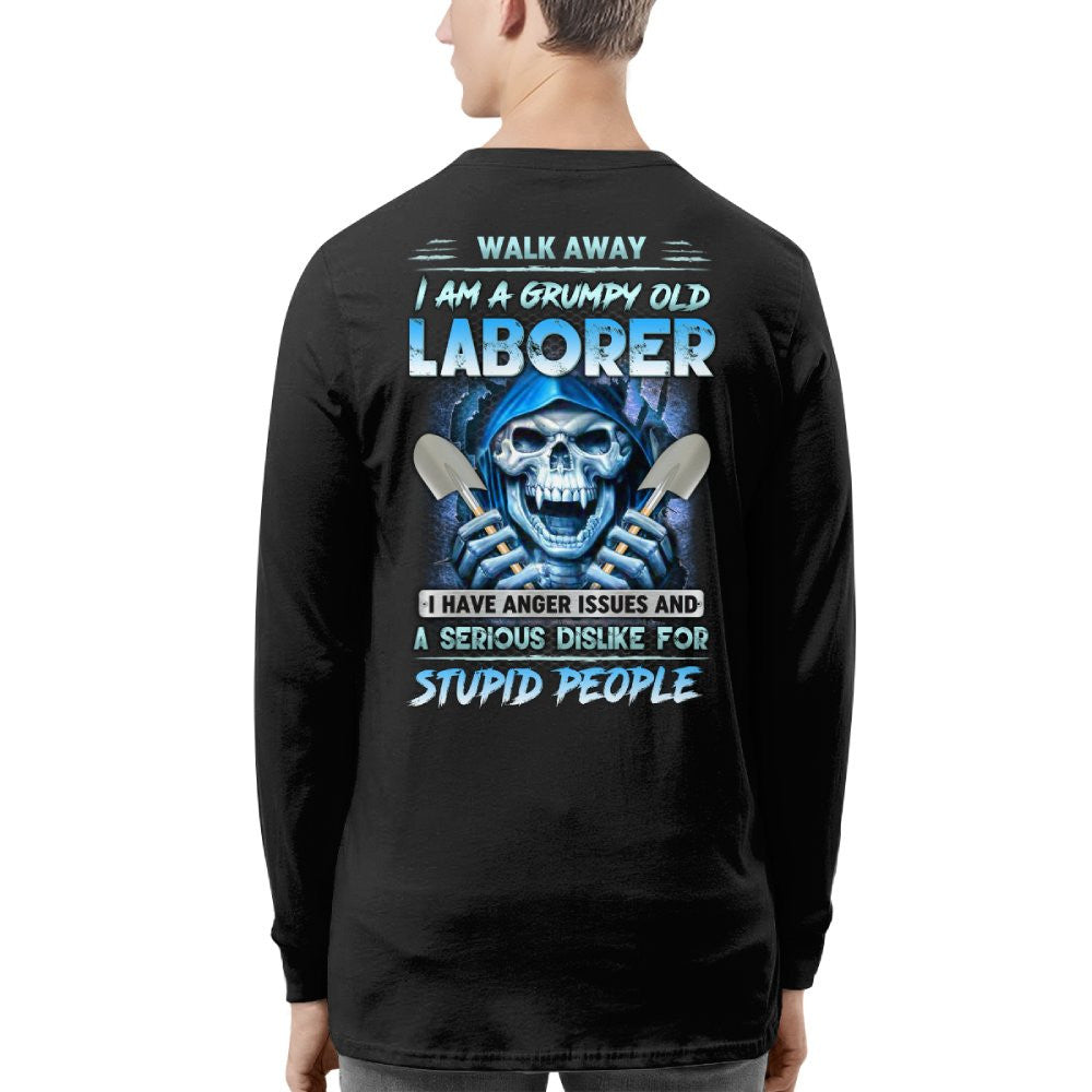 Grumpy Old Laborer Anger Apparel - Funny Laborer Skull T-Shirt, Hoodie & More - grunx260804-0185