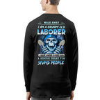 Grumpy Old Laborer Anger Apparel - Funny Laborer Skull T-Shirt, Hoodie & More - grunx260804-0185