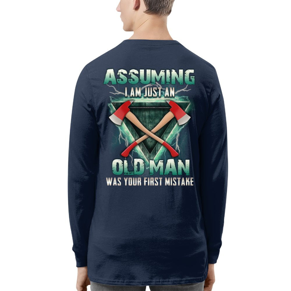 Assuming I'm Just A Firefighter Apparel - Axe Lightning T-Shirt Hoodie & More - grunx260804-0204