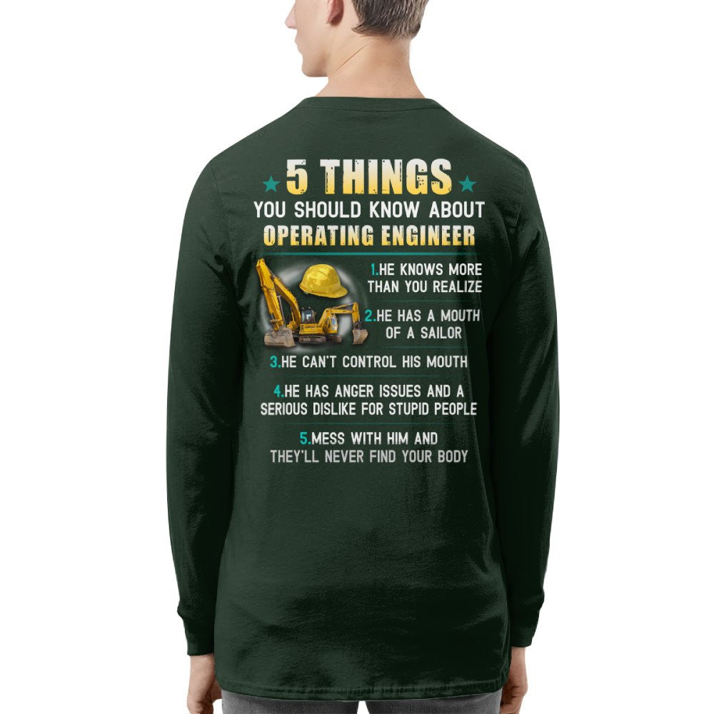 5 Things You Should Know - Operating Engineer Humor T-Shirt Hoodie & More - grunx260804-0053