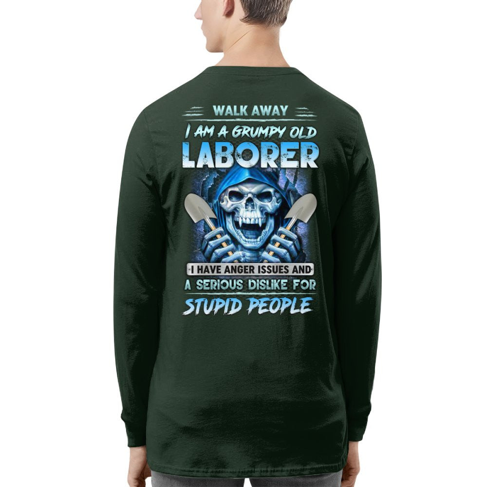 Grumpy Old Laborer Anger Apparel - Funny Laborer Skull T-Shirt, Hoodie & More - grunx260804-0185