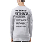 5 Things You Should Know About My Husband Heavy Equipment Operator Apparel - Funny Gift T-Shirt, Hoodie & More - grunx260804-0023