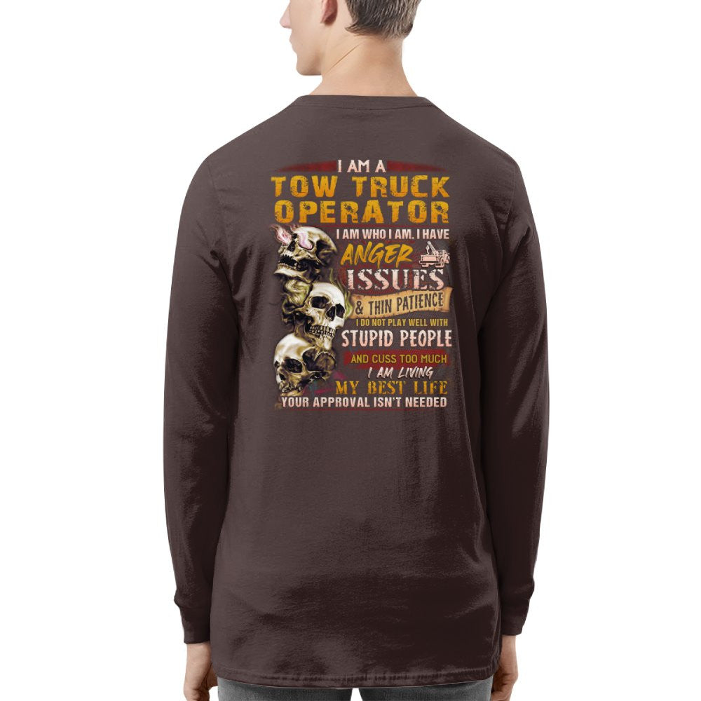 Anger Issues Tow Truck Operator Apparel - Skull Attitude T-Shirt, Hoodie & More - grunx260804-0172