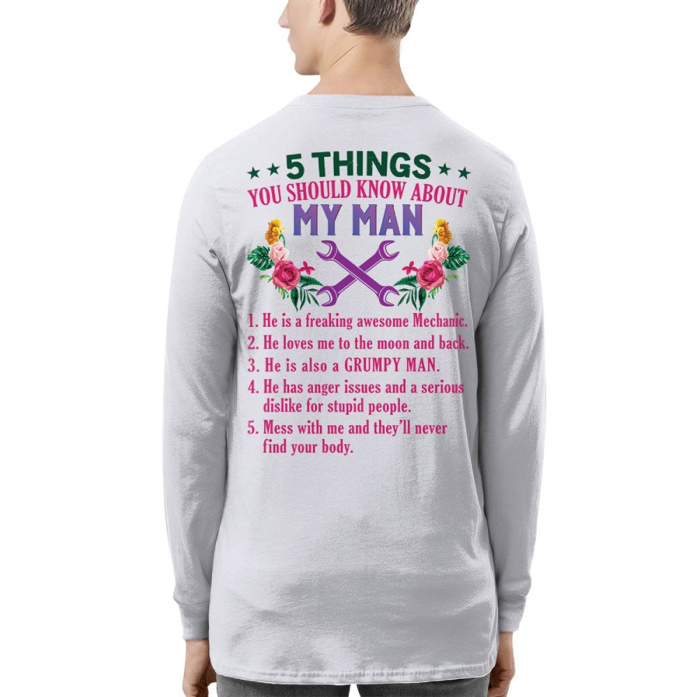 5 Things You Should Know - Mechanic Husband Humor T-Shirt, Hoodie & More - grunx260804-0045