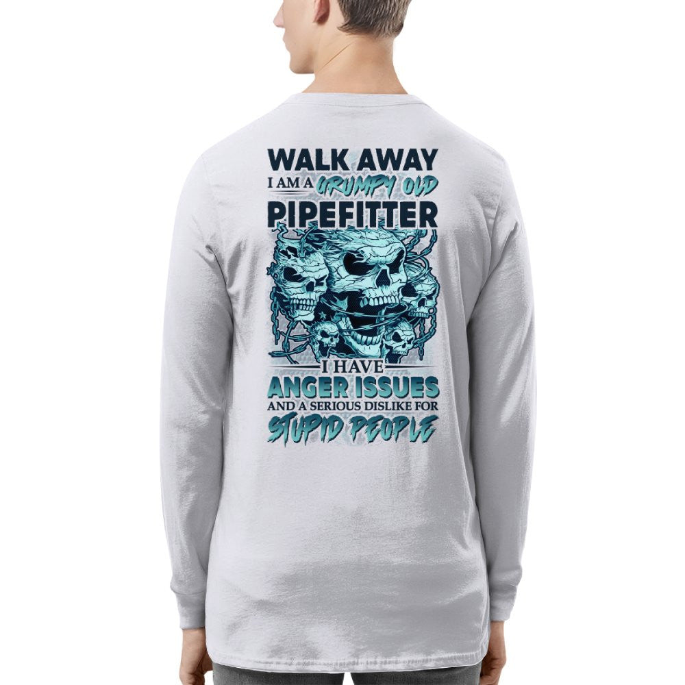 Grumpy Old Pipefitter Apparel - Skull Anger Issues T-Shirt, Hoodie & More - grunx260804-0173