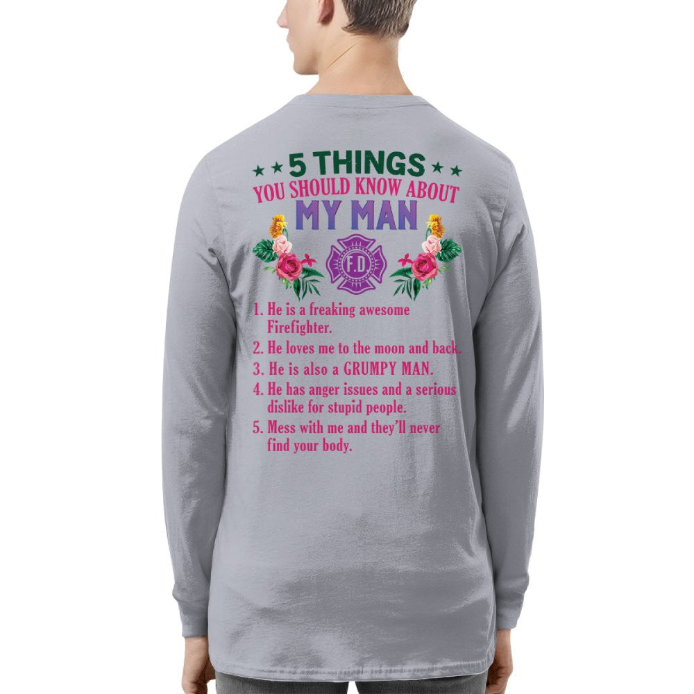 5 Things You Should Know - Firefighter Husband Humor T-Shirt, Hoodie & More - grunx260804-0042