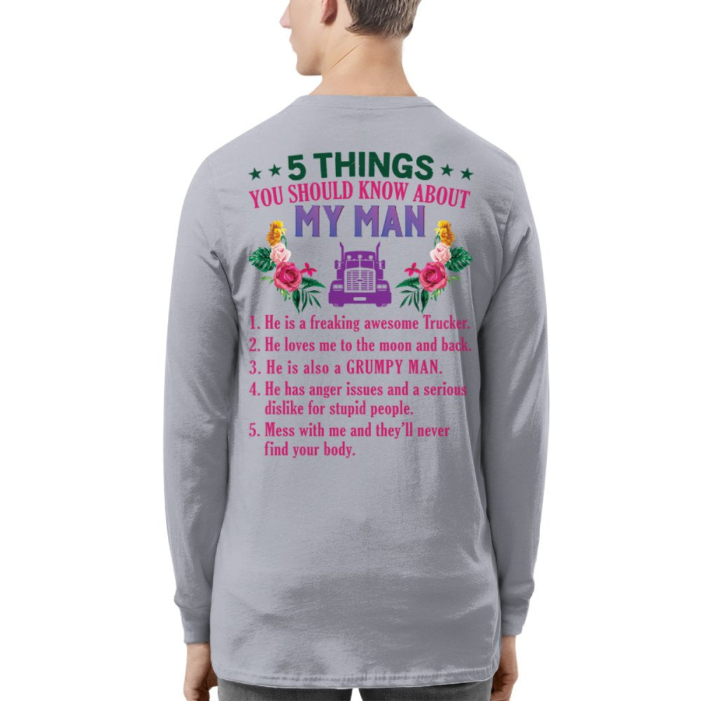 5 Things You Should Know - Trucker Husband Humor T-Shirt, Hoodie & More - grunx260804-0050