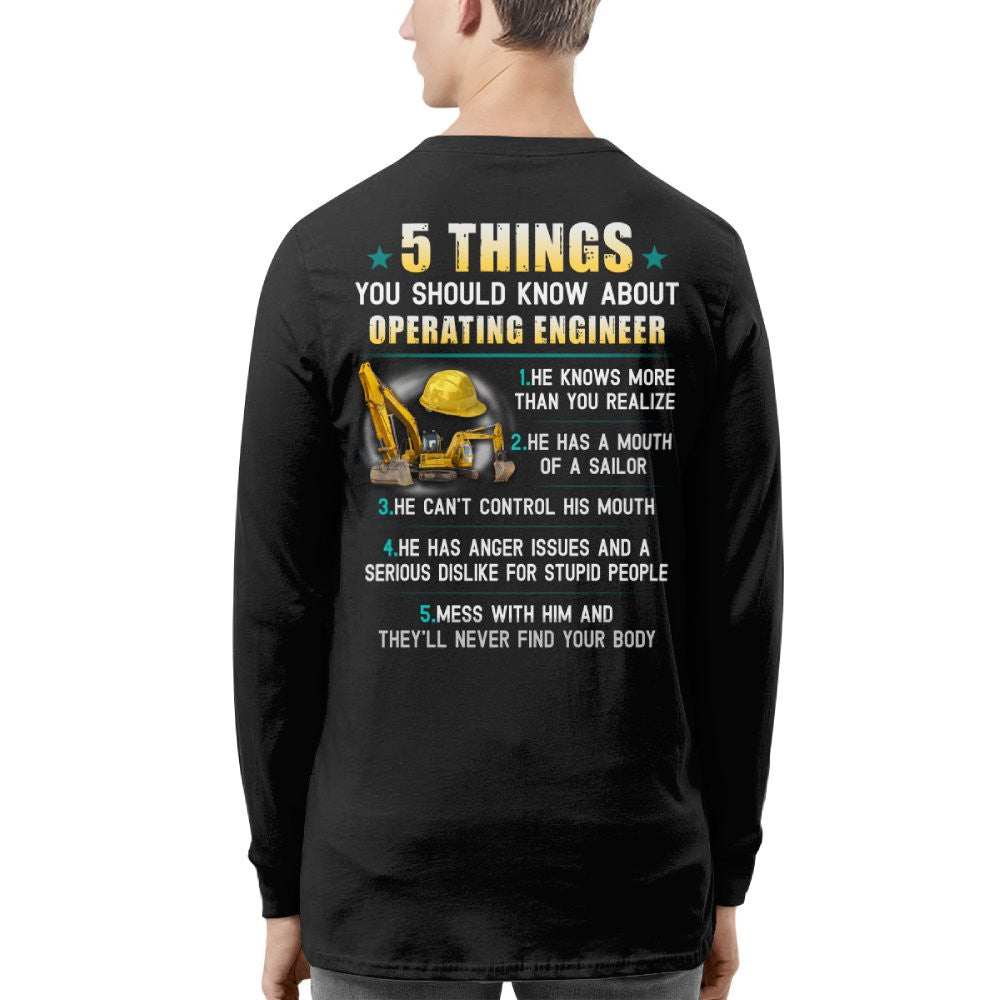 5 Things You Should Know - Operating Engineer Humor T-Shirt Hoodie & More - grunx260804-0053