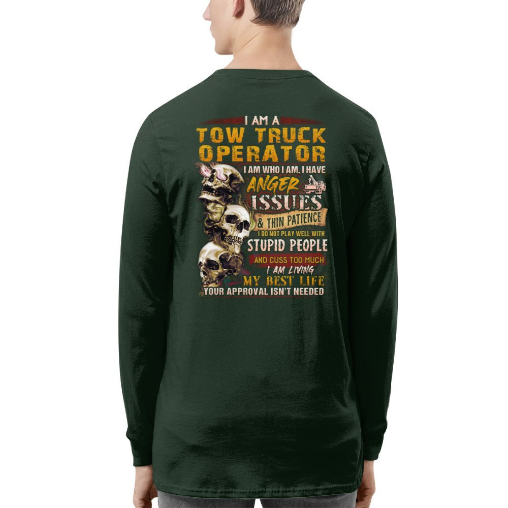 Anger Issues Tow Truck Operator Apparel - Skull Attitude T-Shirt, Hoodie & More - grunx260804-0172