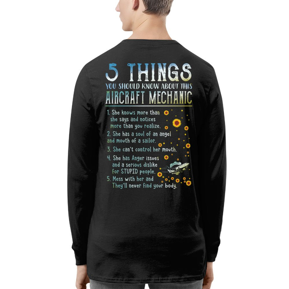 5 Things About Her - Aircraft Mechanic Female Quote T-Shirt, Hoodie & More - grunx260804-0054