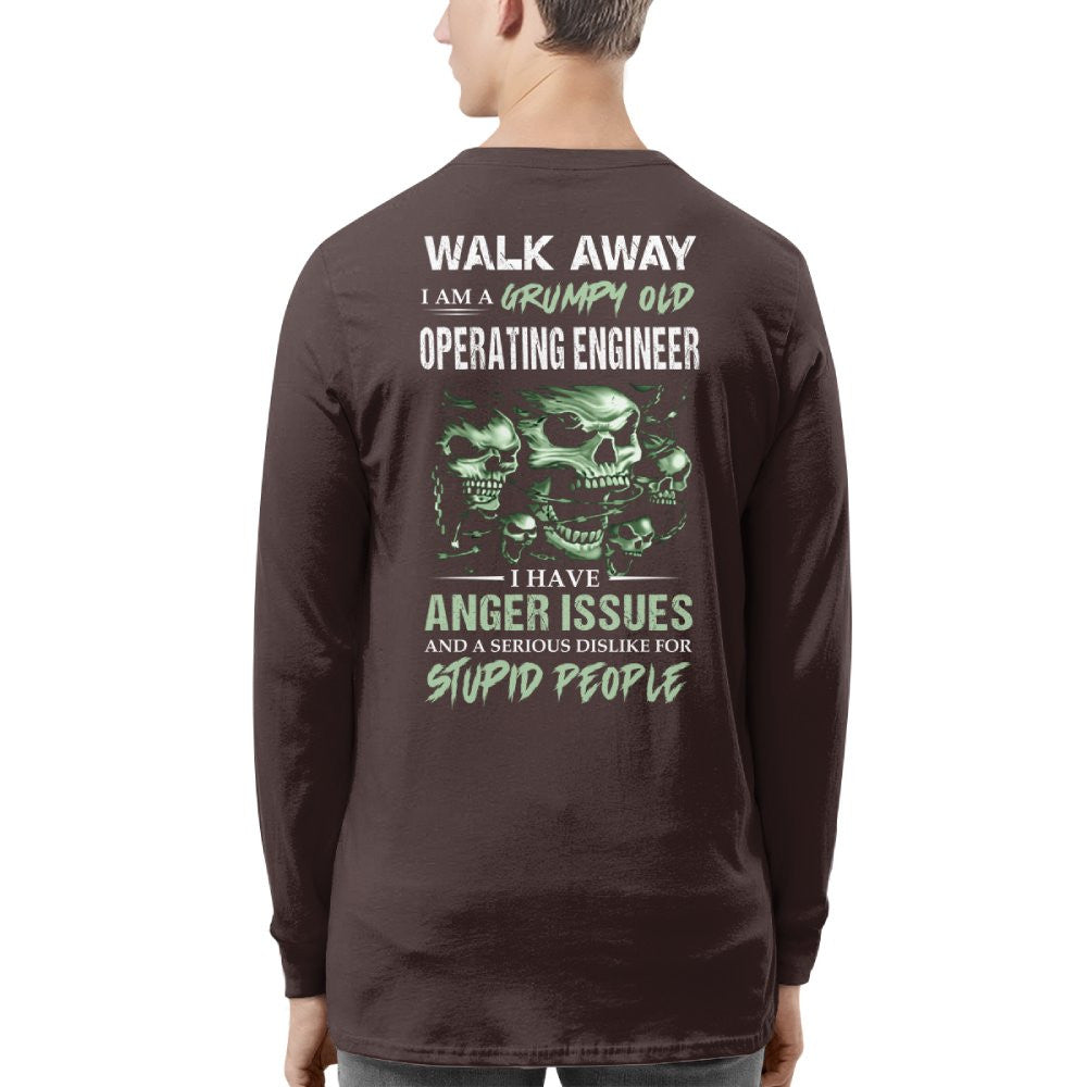 Grumpy Old Operating Engineer Shirt - Attitude Skull Tee Hoodie & More - grunx260804-0180
